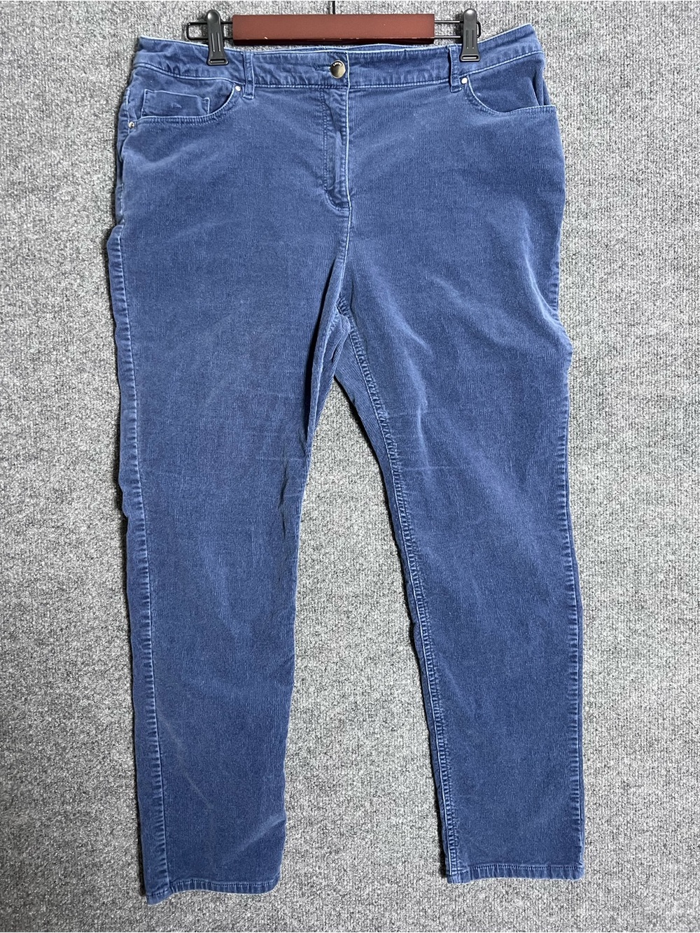 Chico’s So Slimming Corduroy Pants Womens 2.5 Blue Straight Leg Stretch